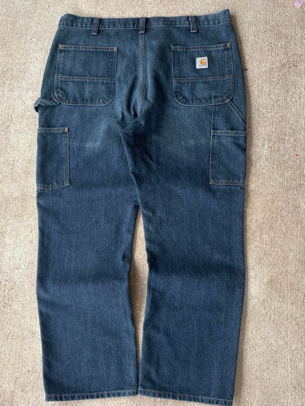 Carhartt Mens Jeans Blue Denim Cotton Carpenter Relaxed Fit Work Pants 38x29